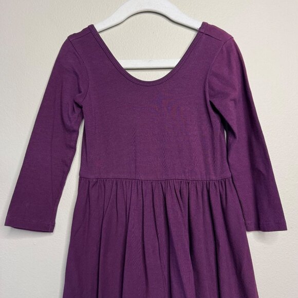 ALICE + AMES Girls Purple Ballet Dress Girls 5 Blackberry Long Sleeve Twirl - Picture 3 of 5
